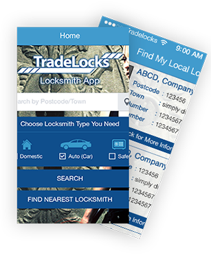 Tradelocks Locksith mobile app